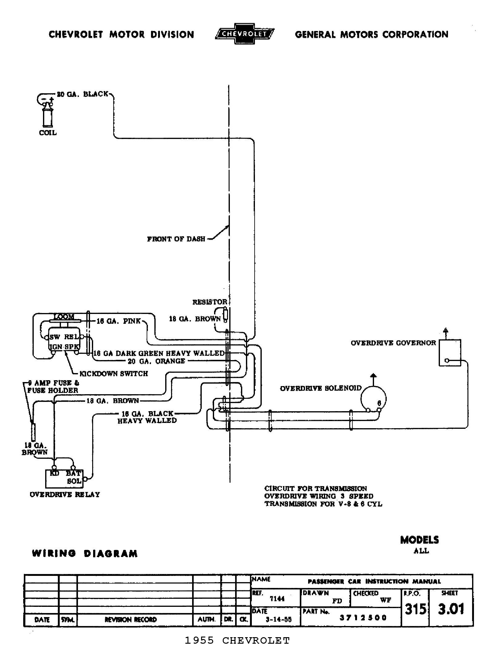 55 3 Spd W  Od Ignition Wiring - Chevytalk