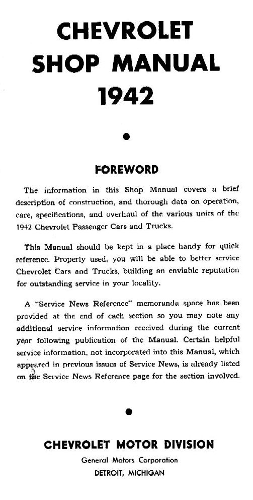 1942 chevrolet shop manual