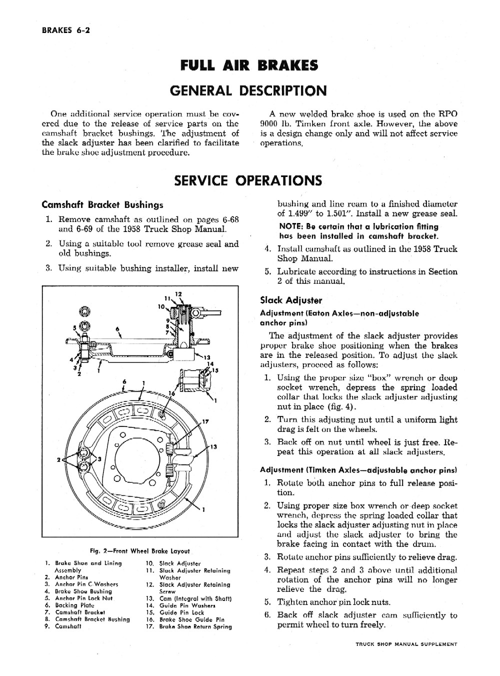 1959 Chevrolet Truck Shop Manual - Supplement