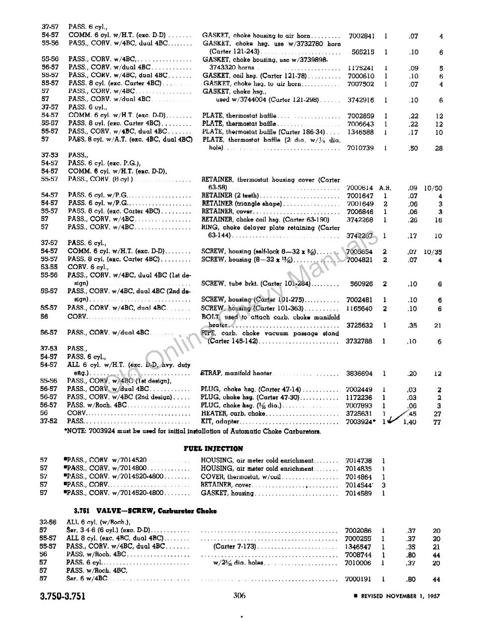 1929 - 1957 Chevrolet Master Parts & Accessories Catalog